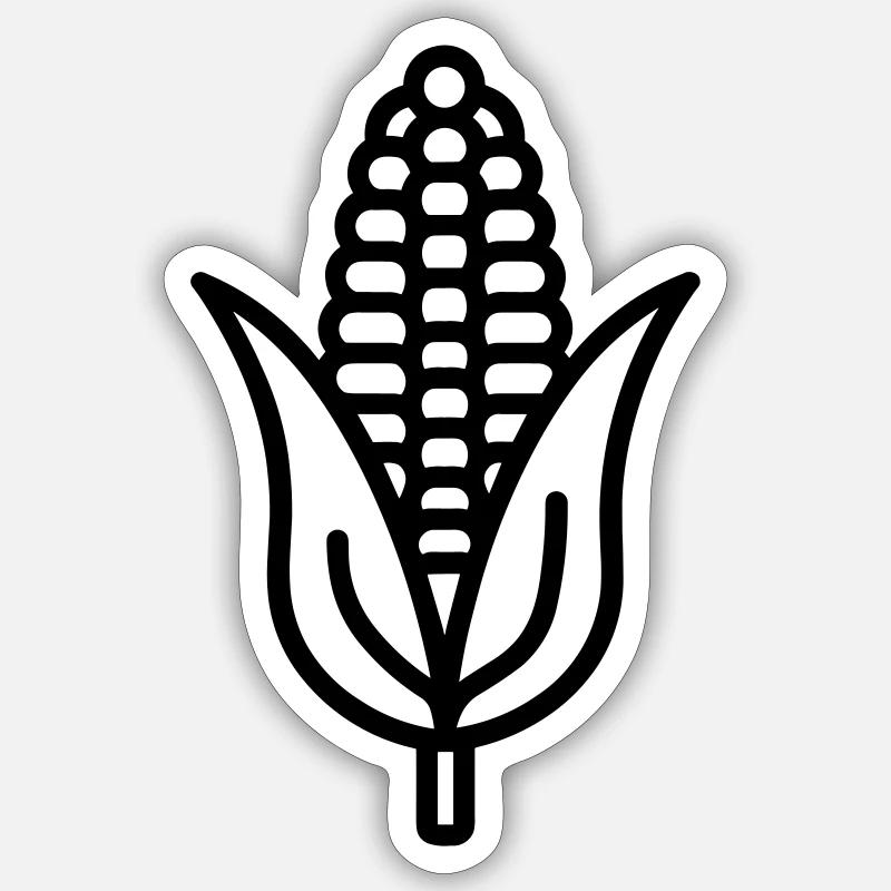 épi de maïs - Sticker taille S (10 x 10 cm) - blanc mat