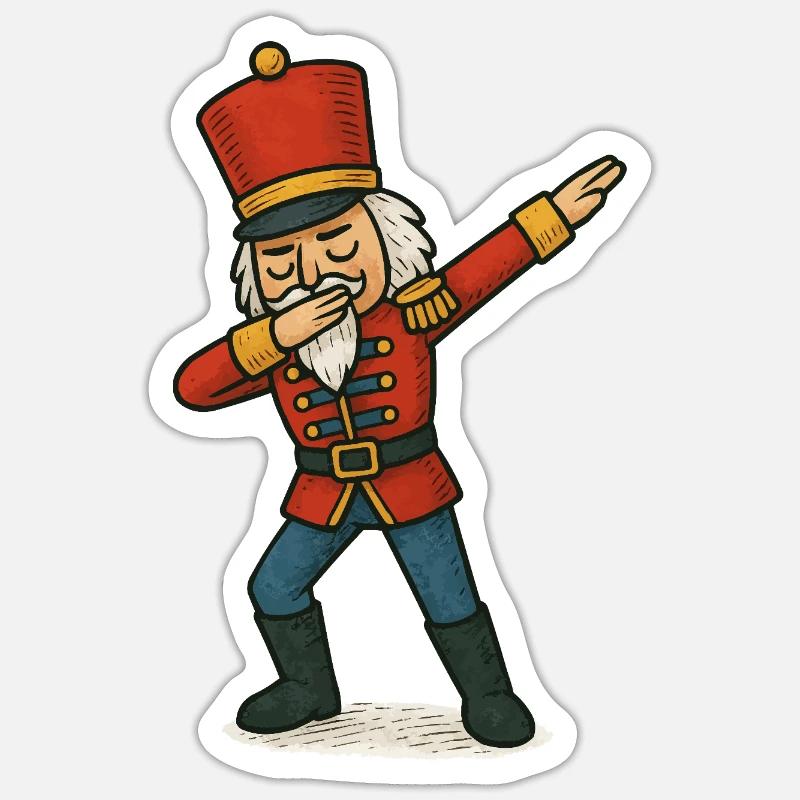 Nutcracker Dabbing Dance - Sticker size S (10 x 10 cm) - white matte