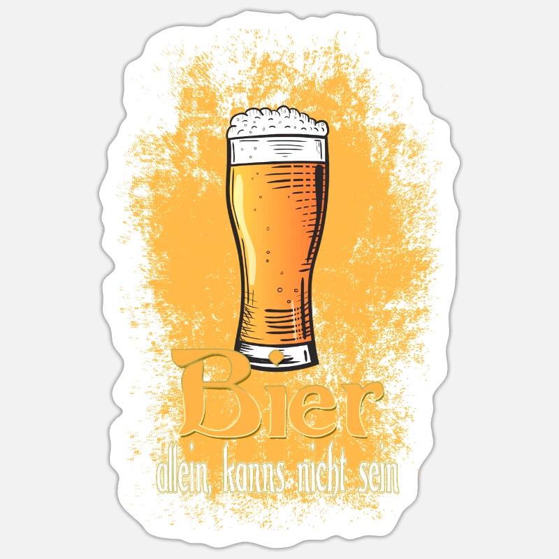 Bier Glas Spruch  - Sticker Größe S (10 x 10 cm) - Mattweiß