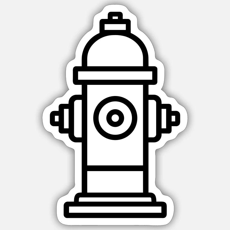 Hydrant - Sticker Größe S (10 x 10 cm) - Mattweiß