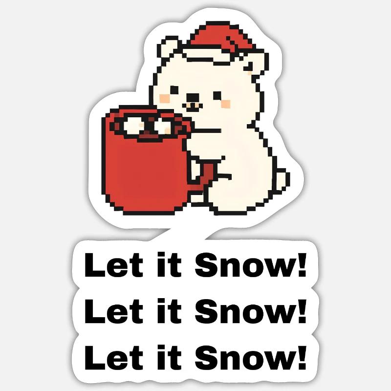 süßer Eisbär - Sticker Größe S (10 x 10 cm) - Mattweiß