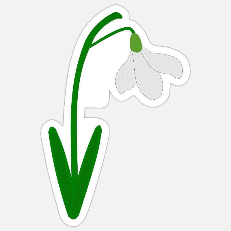Perce-neige Mois de naissance de janvier Fleur Anniversaire Sticker taille S (10 x 10 cm)