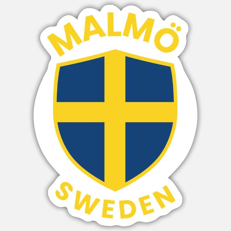 Malmö Sweden Shield - Sticker size S (10 x 10 cm) - white matte