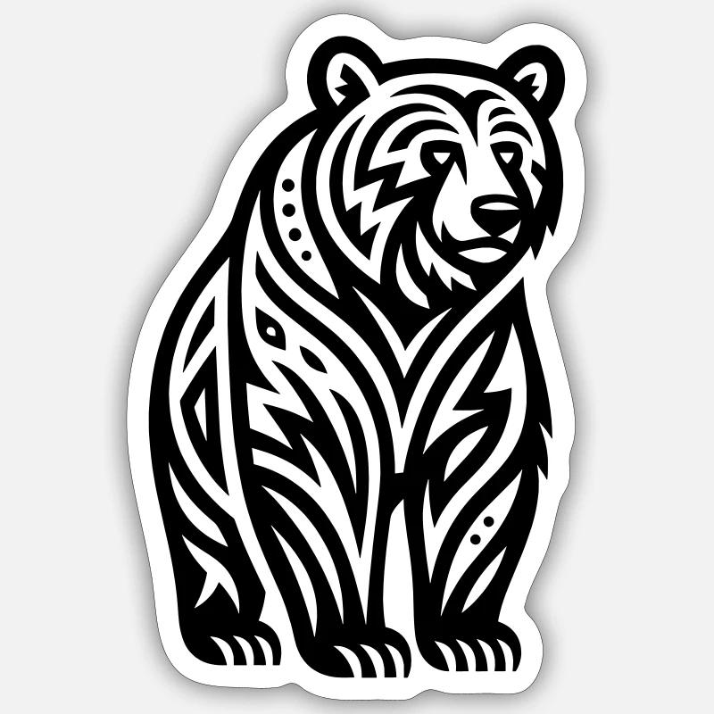 Just a Black Bear #2 / JustN-imal - Sticker taille S (10 x 10 cm) - blanc mat