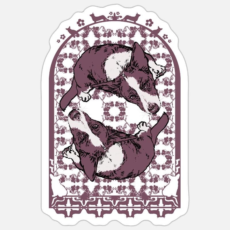 CORGI COMPOSITION - Sticker taille S (10 x 10 cm) - blanc mat