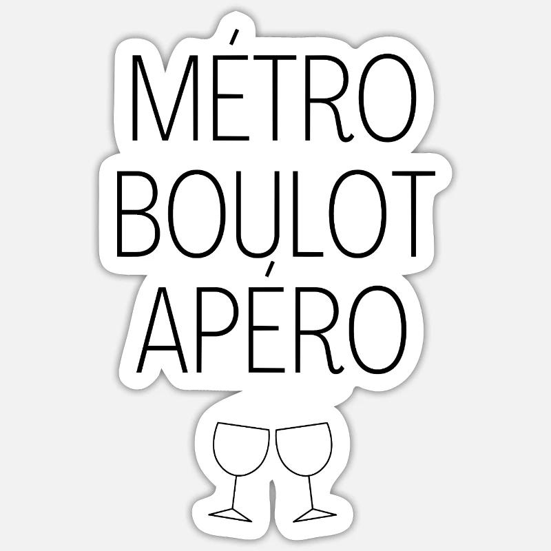 Metro-Arbeits-Aperitif - Sticker Größe S (10 x 10 cm) - Mattweiß