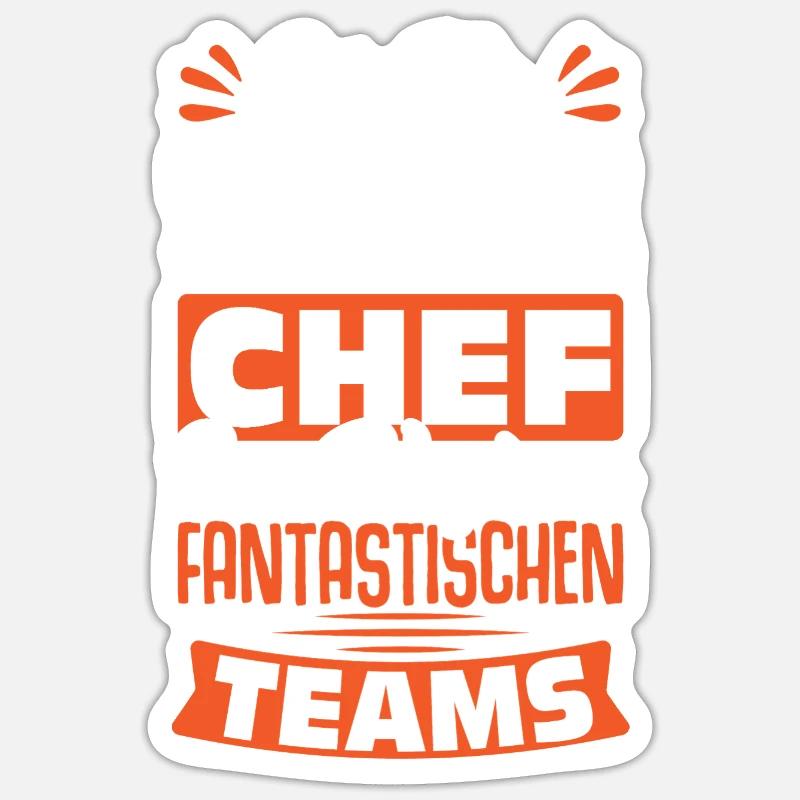 Stolzer Chef Chef Mann Abteilungsleiter Teamchef Sticker Größe S (10 x 10 cm)
