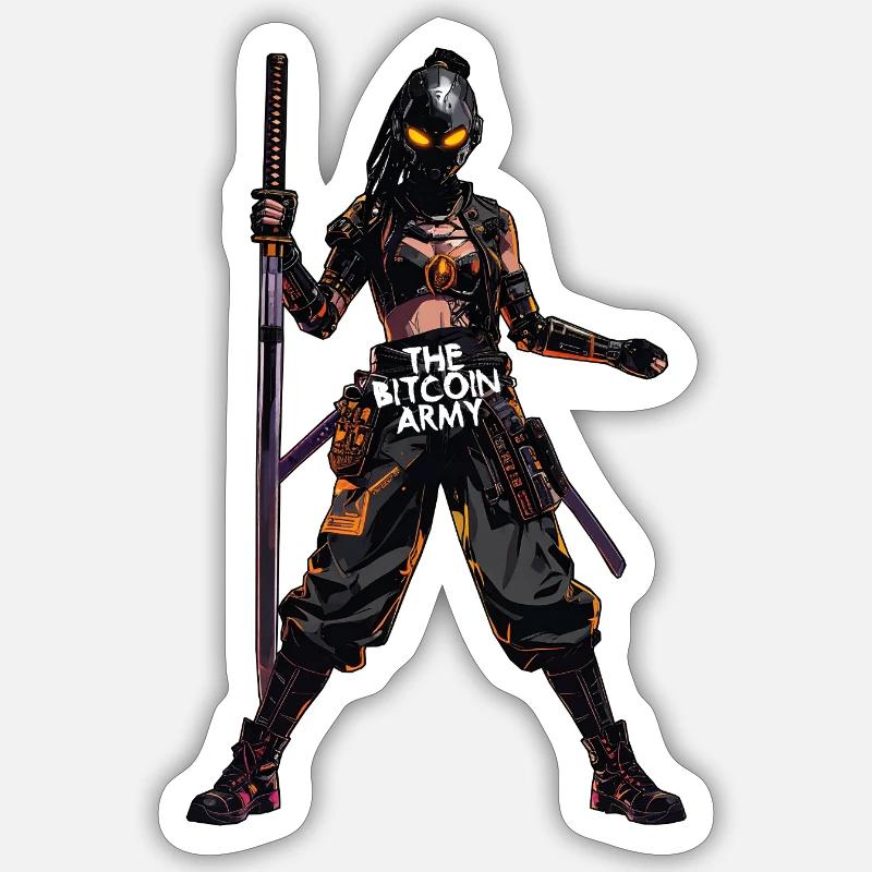 Bitcoin Bazooka - L’Armée Bitcoin - Samurai 03 Sticker taille S (10 x 10 cm)