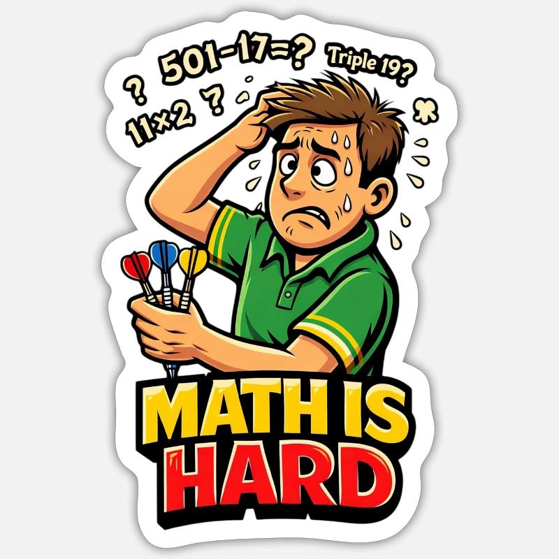 Les maths, c’est des fléchettes difficiles - Sticker taille S (10 x 10 cm) - blanc mat