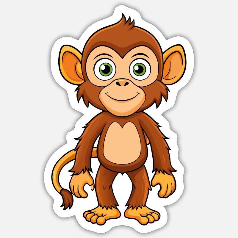 Monkey Sticker size S (10 x 10 cm)