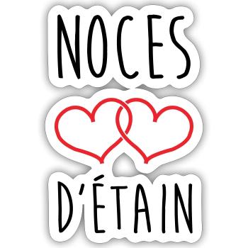 Pewter Wedding 10 Years Wedding - Sticker size S (10 x 10 cm) - white matte - Front