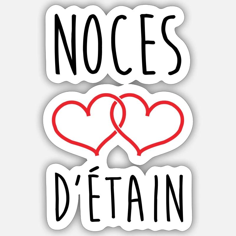 Pewter Wedding 10 Years Wedding - Sticker size S (10 x 10 cm) - white matte
