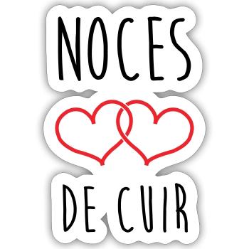 noces de cuir 2 ans d'amour - Sticker taille S (10 x 10 cm) - blanc mat - Devant