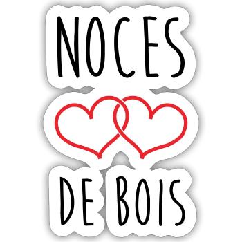 Holz-Hochzeitstag – 5 Jahre Ehe - Sticker Größe S (10 x 10 cm) - Mattweiß - Vorne