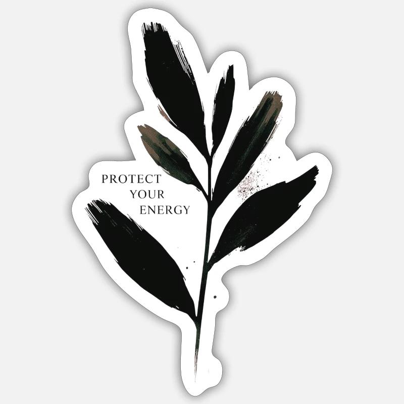 Protect Your Energy - Achtsamkeit  - Sticker Größe S (10 x 10 cm) - Mattweiß
