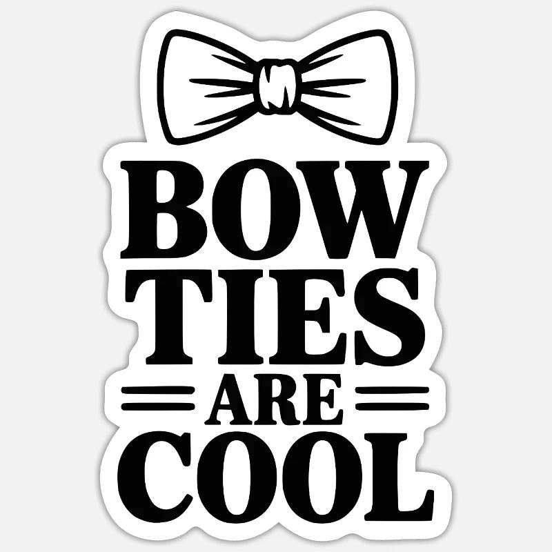 Les nœuds papillon, c’est cool - Sticker taille S (10 x 10 cm) - blanc mat