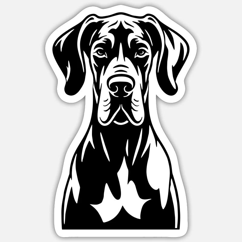 Great Dane Frontal - Sticker size S (10 x 10 cm) - white matte
