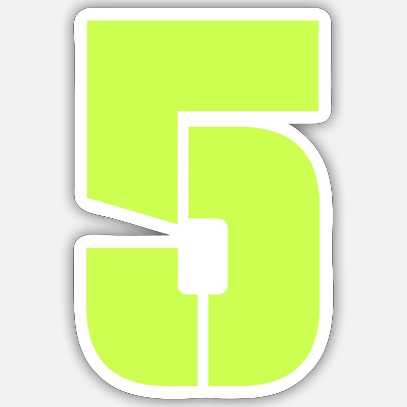 5 - Sticker Größe S (10 x 10 cm) - Mattweiß
