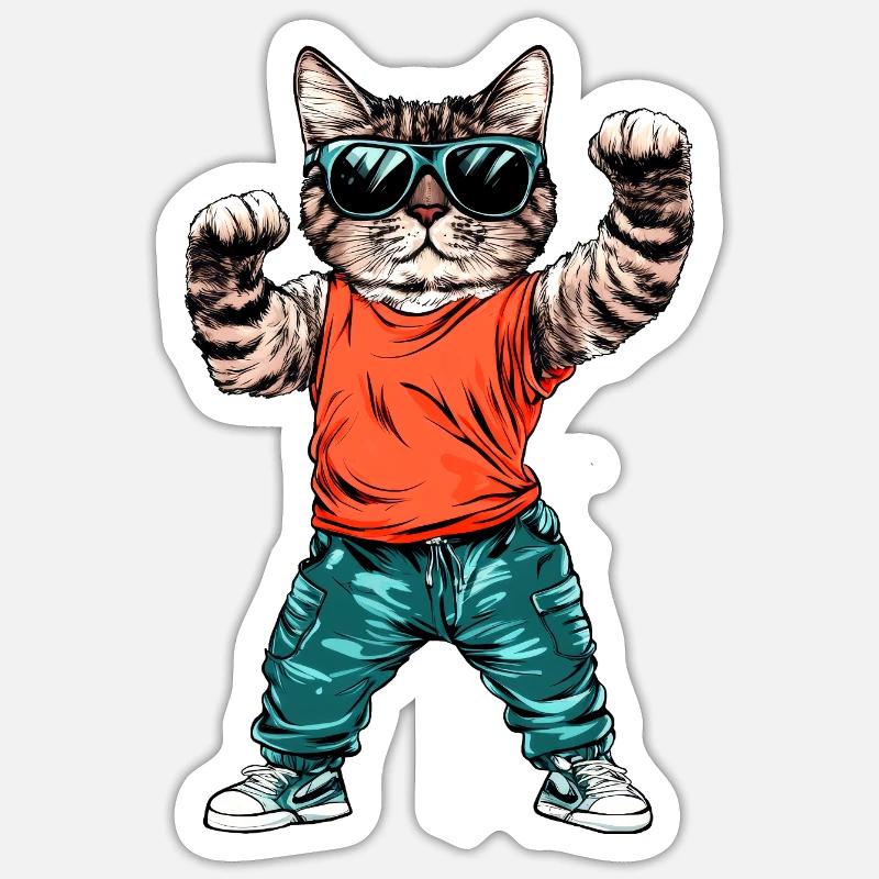 Cool Cat Sticker size S (10 x 10 cm)