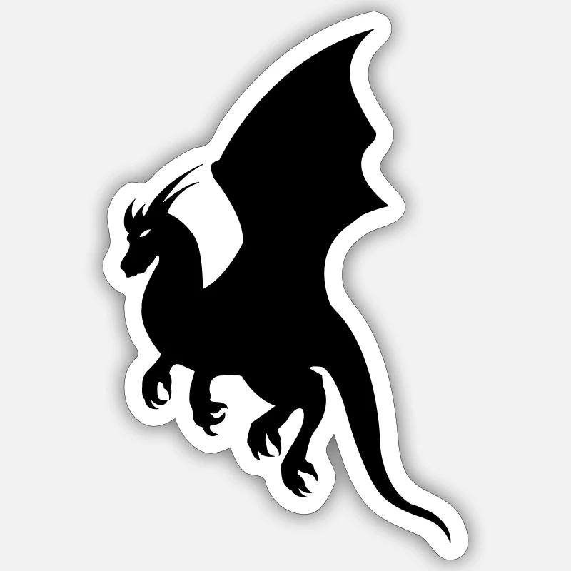 Drache - Sticker Größe S (10 x 10 cm) - Mattweiß