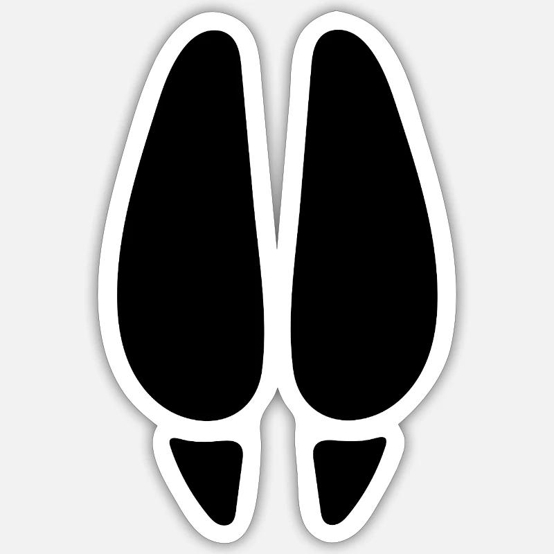 Empreinte de cerf - Sticker taille S (10 x 10 cm) - blanc mat
