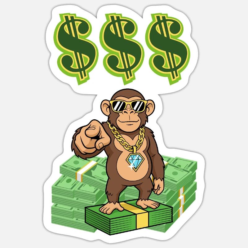 Rich Monkey Sticker size S (10 x 10 cm)