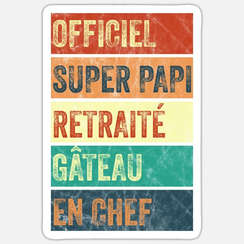 Super Papi Officiel - Sticker taille S (10 x 10 cm) - blanc mat