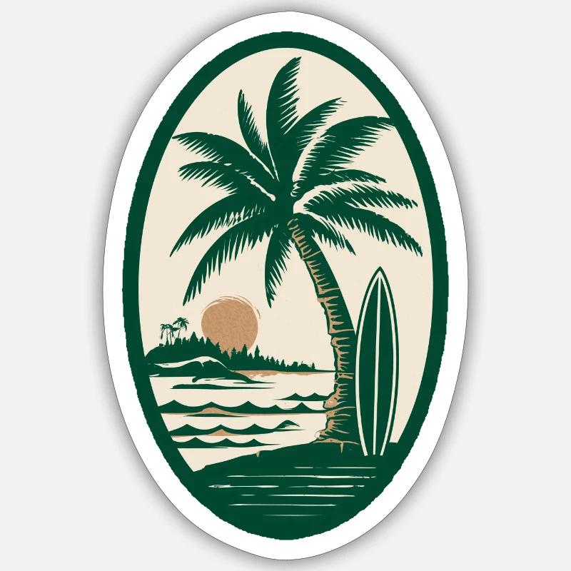 Logo du surfeur - Sticker taille S (10 x 10 cm) - blanc mat