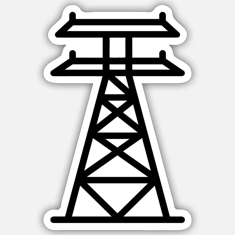 Strommast - Sticker Größe S (10 x 10 cm) - Mattweiß
