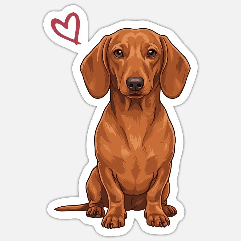 Dachshund - Sticker size S (10 x 10 cm) - white matte