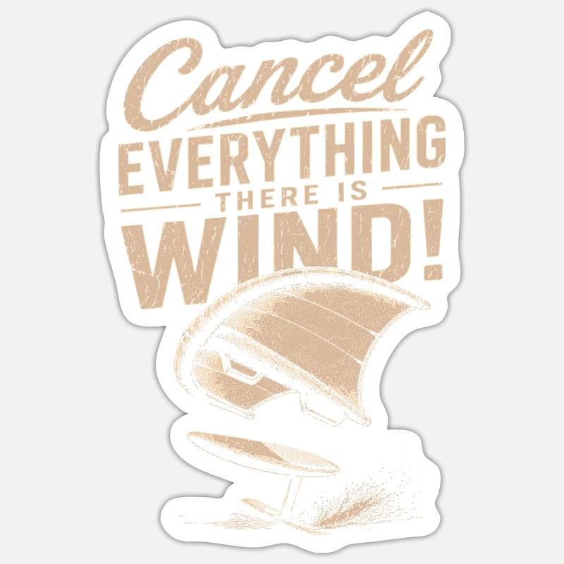 Windsturm Windsurf-Statement - Sticker Größe S (10 x 10 cm) - Mattweiß
