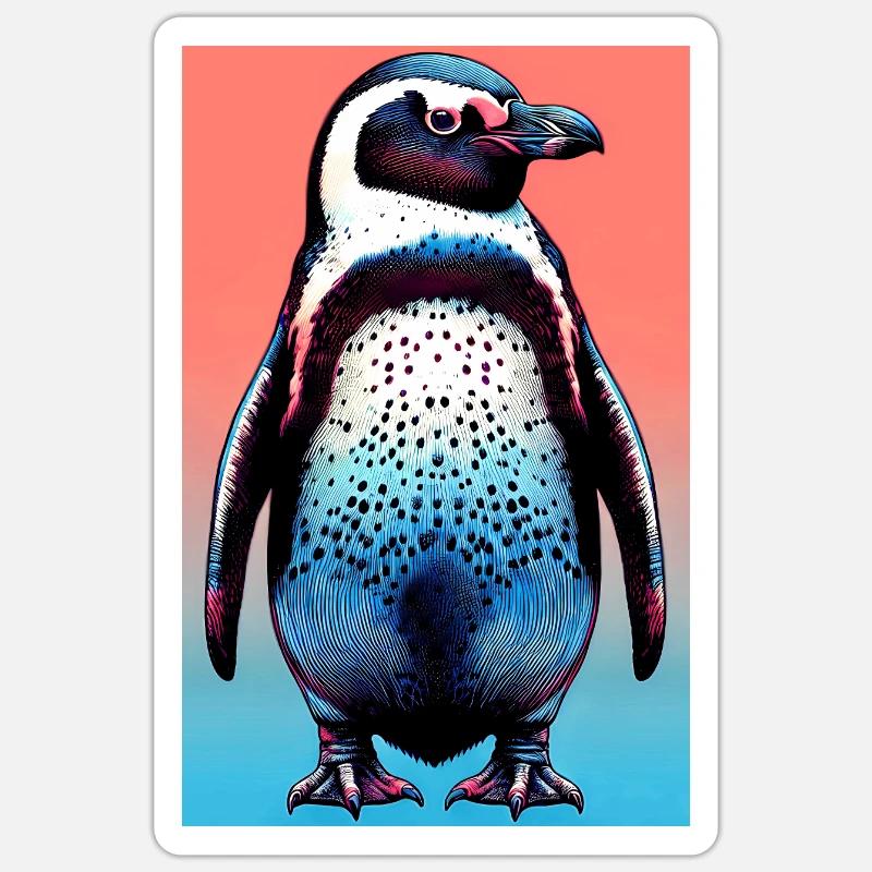 pingouin - Sticker taille S (10 x 10 cm) - blanc mat