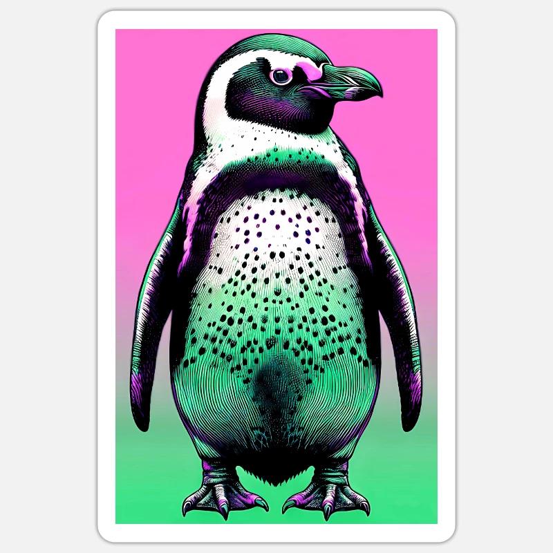 pingouin - Sticker taille S (10 x 10 cm) - blanc mat