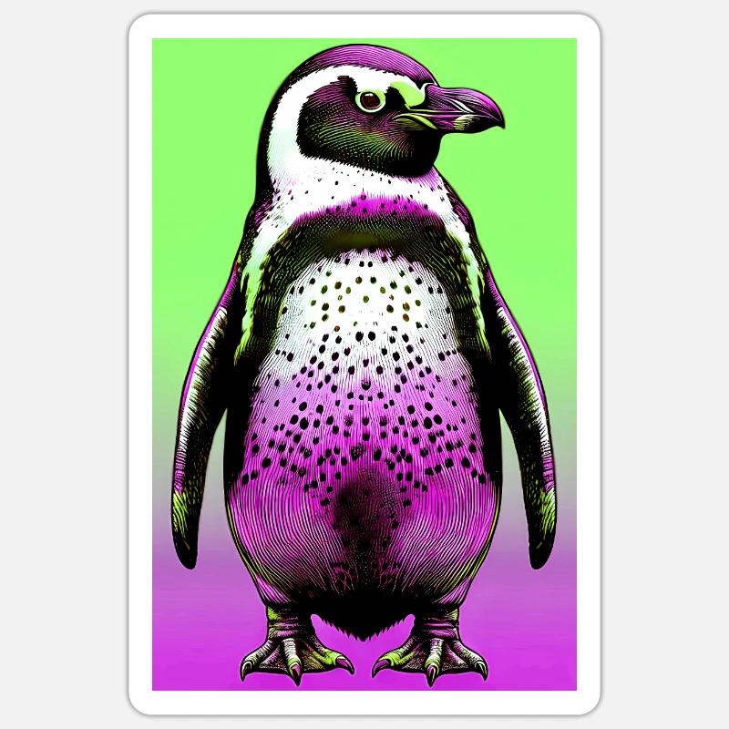 pingouin - Sticker taille S (10 x 10 cm) - blanc mat