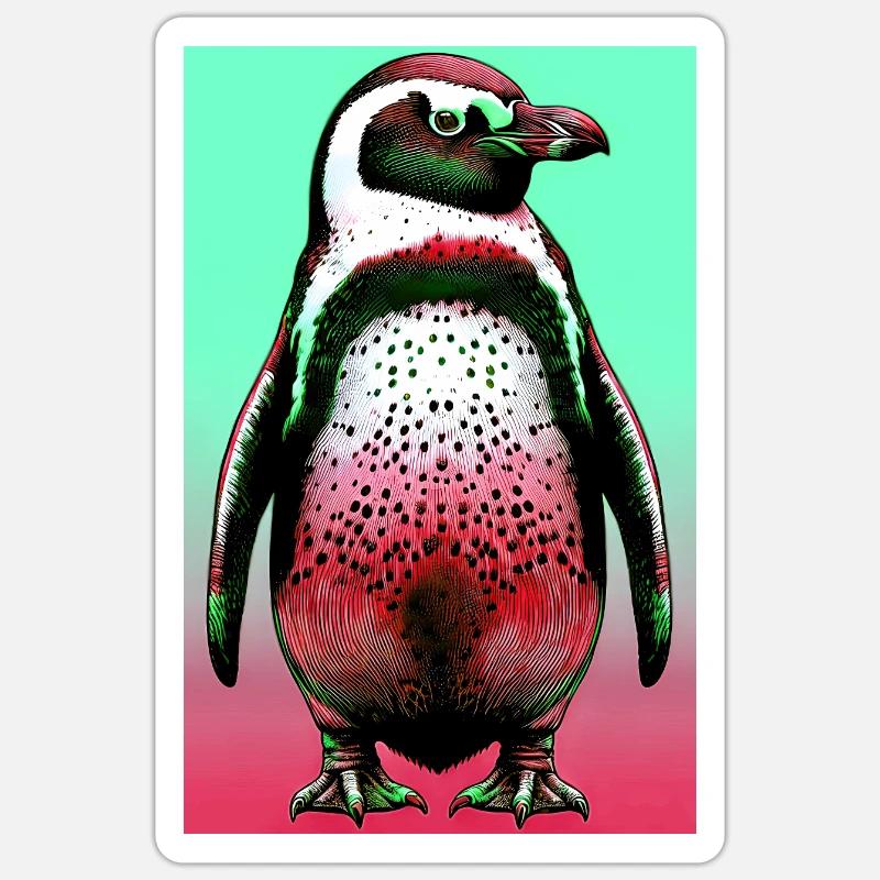 pingouin - Sticker taille S (10 x 10 cm) - blanc mat