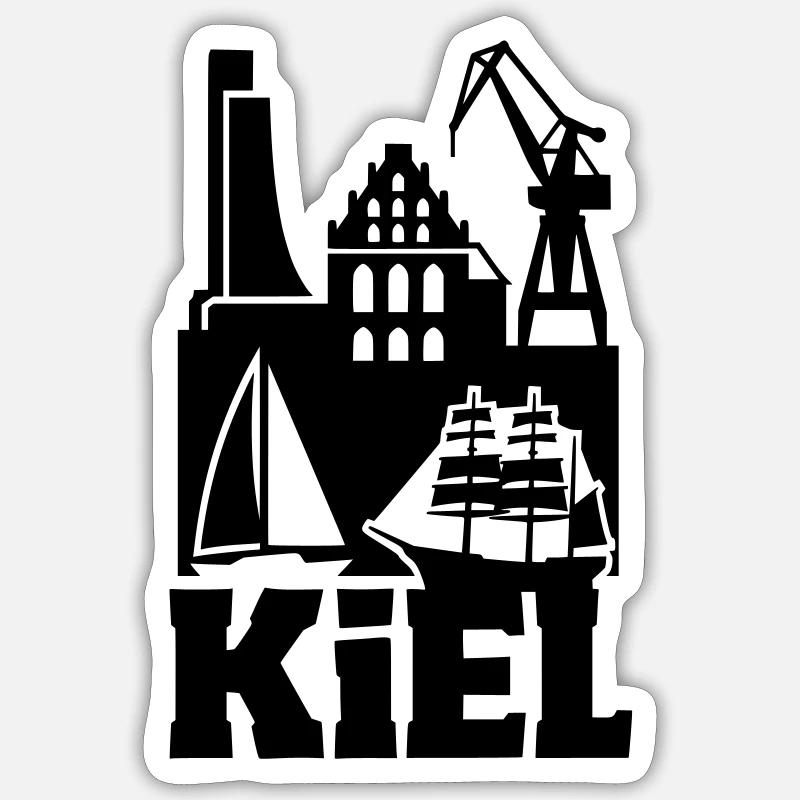 Kiel Silhouette Landmark - Sticker size S (10 x 10 cm) - white matte