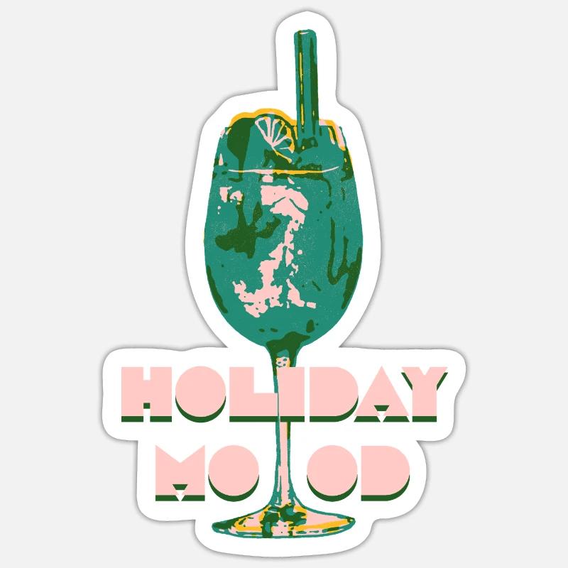 MODE DE FÊTE - Sticker taille S (10 x 10 cm) - blanc mat