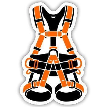 Climbing harness tree care tree climber climbing - Sticker size S (10 x 10 cm) - white matte - Front