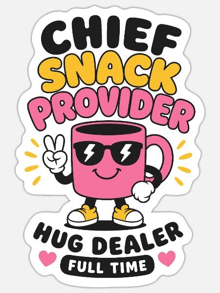 Chief Snack Provider Mom - Sticker Größe S (10 x 10 cm) - Mattweiß