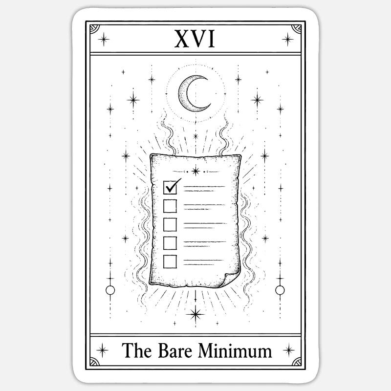 Le strict minimum | Carte de tarot - Sticker taille S (10 x 10 cm) - blanc mat
