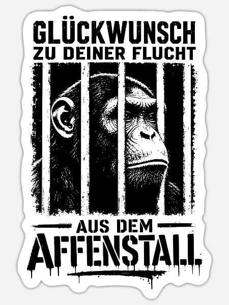 Schade das du gehst wir vermissen dich Jobwechsel - Sticker Größe S (10 x 10 cm) - Mattweiß