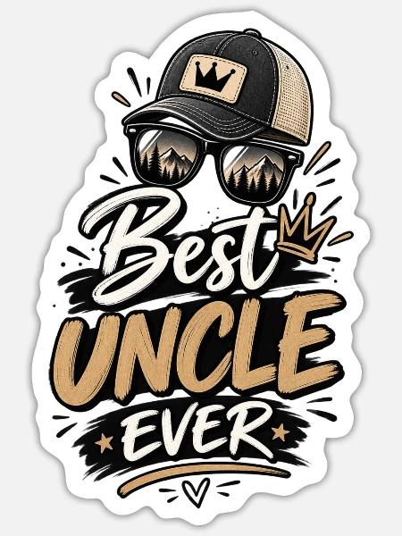 Bester Onkel aller Zeiten draußen - Sticker Größe S (10 x 10 cm) - Mattweiß