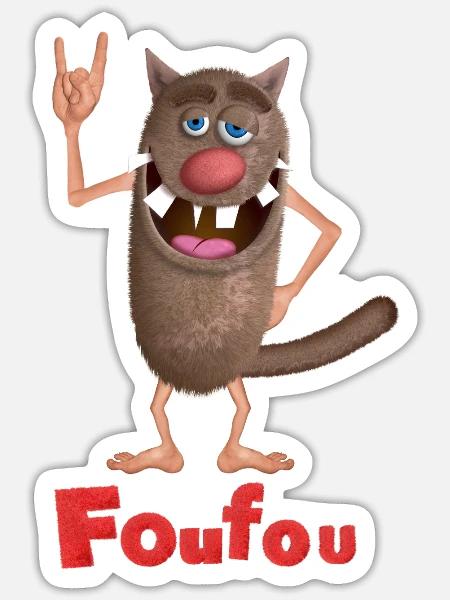 Foufou Superstar - Sticker Größe S (10 x 10 cm) - Mattweiß
