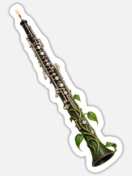Botanische Reben-Oboe - Sticker Größe S (10 x 10 cm) - Mattweiß