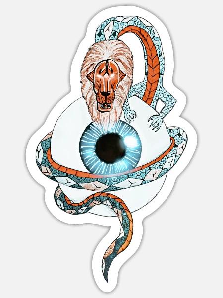 Yaldaboath-Kosmologie - Sticker Größe S (10 x 10 cm) - Mattweiß