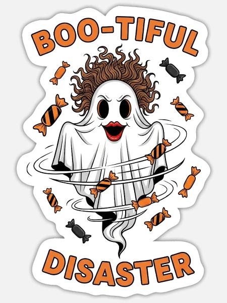 Boo-tiful Disaster - Sticker Größe S (10 x 10 cm) - Mattweiß