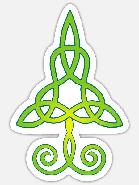 Baum und Natur (Grün) - Sticker Größe S (10 x 10 cm) - Mattweiß