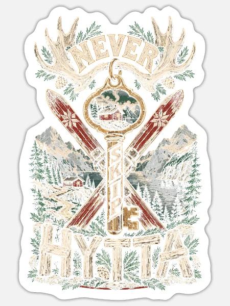 Norwegen Norweger Never Skip Hytta - Sticker Größe S (10 x 10 cm) - Mattweiß