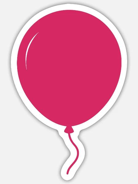 Ballonform - Sticker Größe S (10 x 10 cm) - Mattweiß