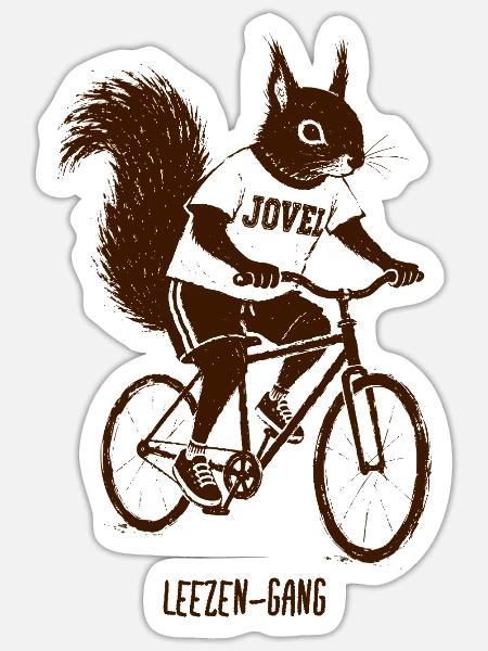 Leezen-Gang Eichhörnchen Jovel - Sticker Größe S (10 x 10 cm) - Mattweiß
